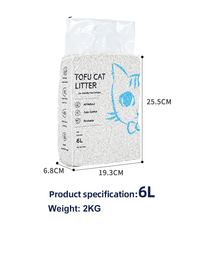Food Grade Natural Tofu Cat Litter Green Tea Quickly Flushable Soluble in Water Deodorant and Dust Free Pets Supplies