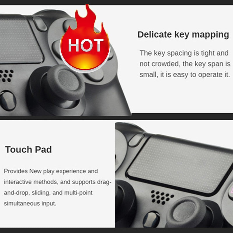 24Colors Bluetooth Double Vibration Controller For PS4 PS3 Wireless Gamepad Joystick For PS4 Games Console USB 6Axis Joypad.