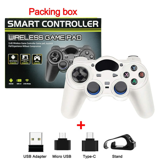 Wireless Gamepad Joystick 2.4G Game Console With Micro USB OTG Converter Adapter For PS3/Smart Phone For Tablet PC Smart TV Box.