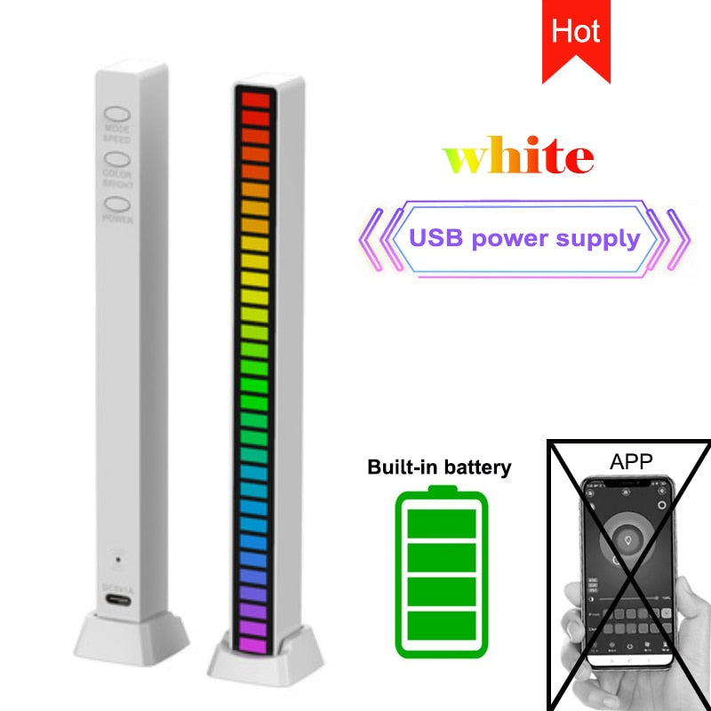 LED Light Bar Ambient RGB Sound Control App Control Pickup Voiceactivated Rhythm Lights Color Ambient Car Party Lamps of Music.