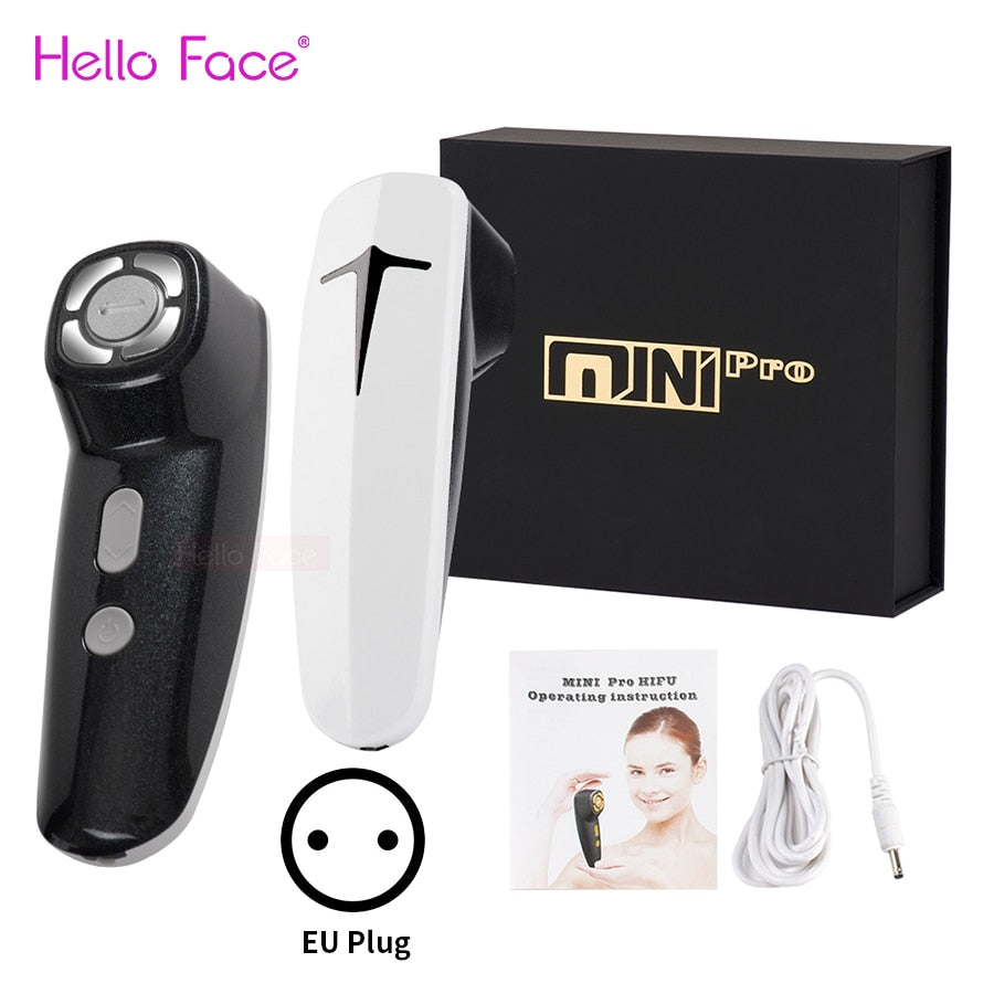 Hello Face MINI HIFU PRO RF Machine Radio Frequency 2M Face Lifting Device Ultrasonic Home Use Portable Facial Wrinkle Removal.