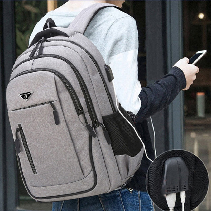 Large Capacity Backpack Men Laptop Backpacks 15.6 Oxford Black Solid Big High School Bags Teen College Boy Gril Student Backpack.