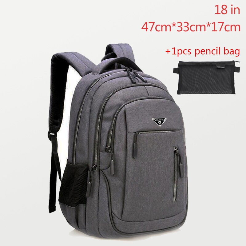 Large Capacity Backpack Men Laptop Backpacks 15.6 Oxford Black Solid Big High School Bags Teen College Boy Gril Student Backpack.