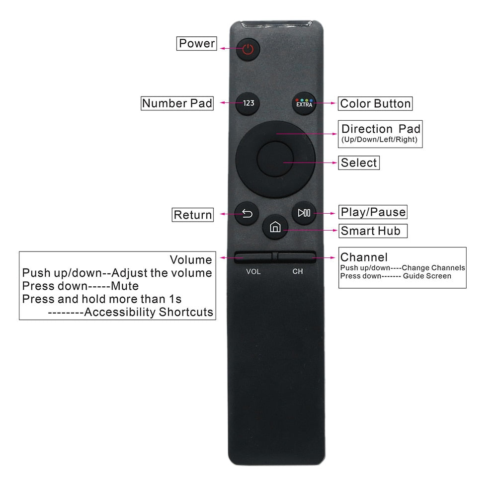 Smart Remote Control Replacement For Samsung HD 4K Smart Tv BN59-01259E TM1640 BN59-01259B BN59-01260A BN59-01265A BN59-01266A.