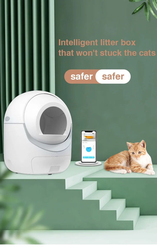 Automatic Self Cleaning Cats Operation Humidity Litter Box Tofu cat litter Toilet Rotary  door curtain supply Bedpan Pets Access