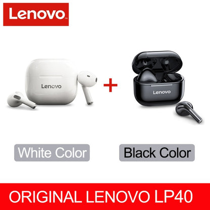 NEW Original Lenovo LP40 TWS Wireless Earphone Bluetooth5.0 Dual Stereo Noise Reduction Bass Touch Control Long Standby Earbuds.