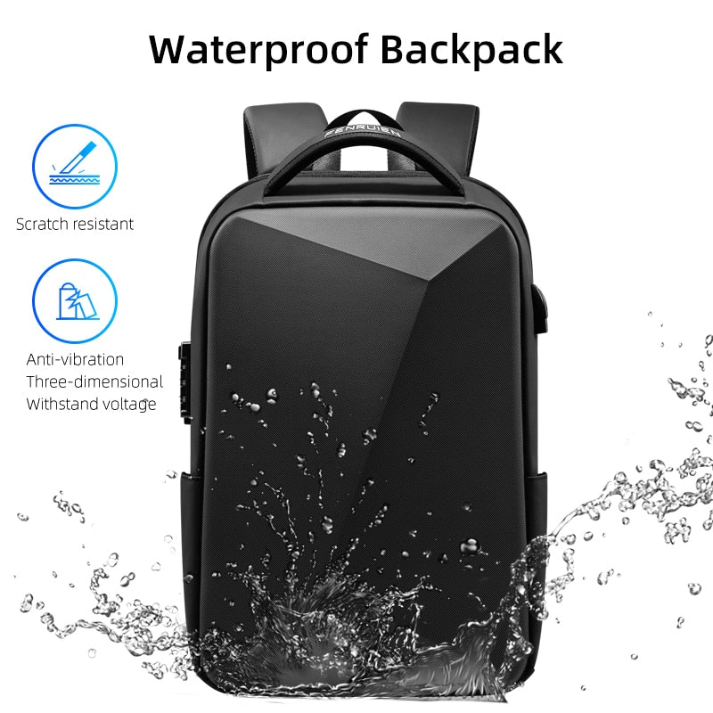 Fenruien Brand Laptop Backpack Anti-theft Waterproof School Backpacks USB Charging Men Business Travel Bag Backpack New Design.