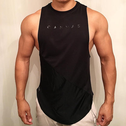 NEW Bodybuilding Sporty Tank Tops Men Gyms Fitness Workout Sleeveless Shirt Male Stringer Singlet Summer Casual Loose Undershirt