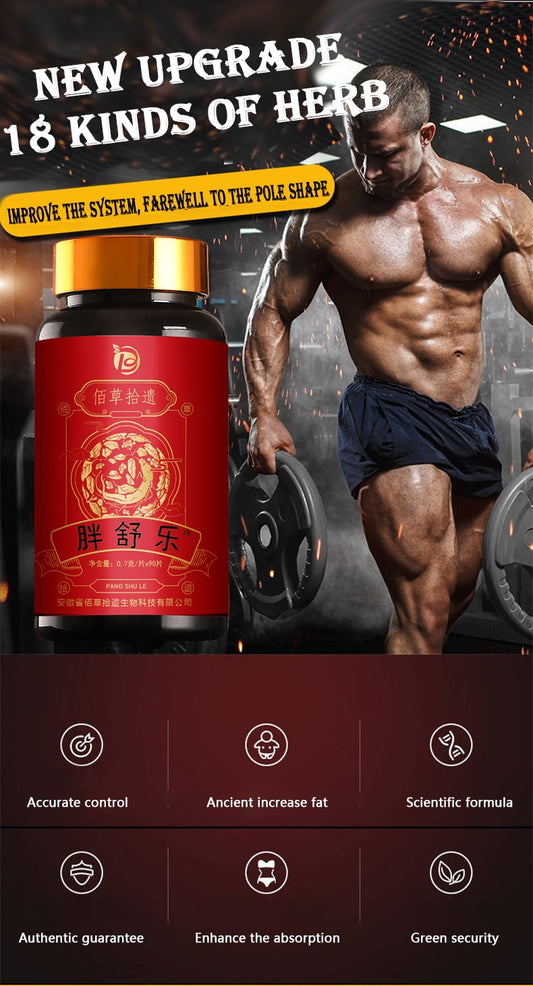 Fat increasing Products Quick Muscle Mass Growth Weight Fast-fat Fat Male Long Meat Anabolic Weight Gain Tablets.