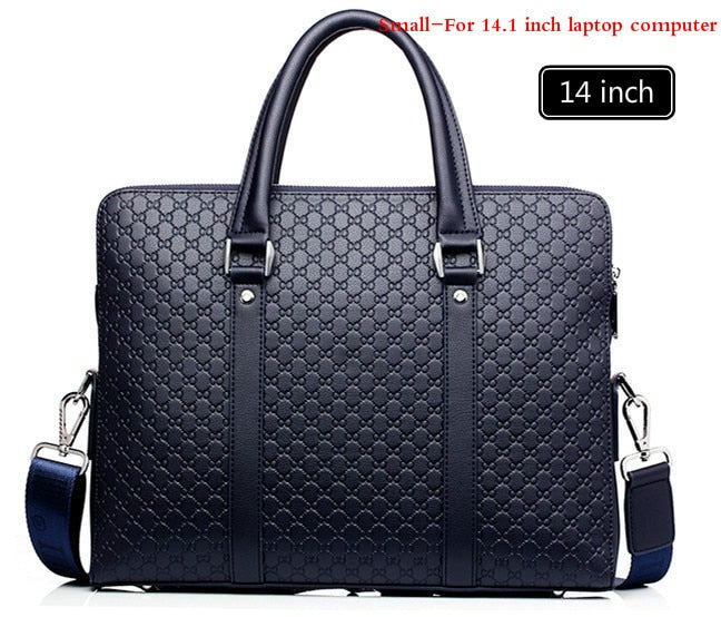 New Double Layers Men&#39;s Leather Business Briefcase Casual Man Shoulder Bag Messenger Bag Male Laptops Handbags Men Travel Bags