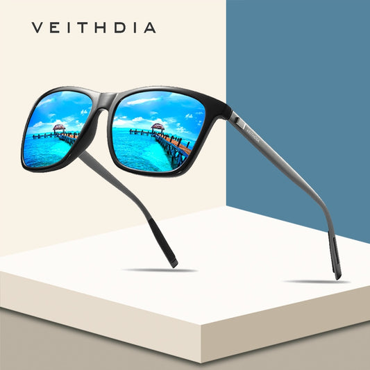 VEITHDIA Brand Unisex Retro Aluminum+TR90 Square Polarized Sunglasses Lens Vintage Eyewear Accessories Sun Glasses For Men/Women.