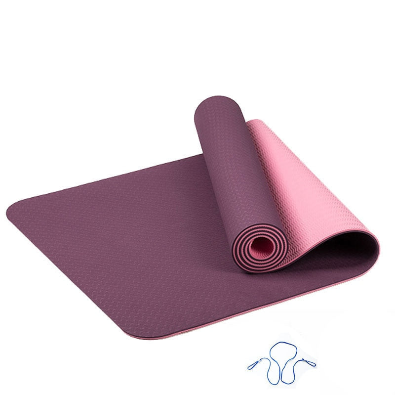 6MM TPE Yoga Mat Anti Slip Sports Fitness Exercise Pilates Gym Colchonete For Beginners