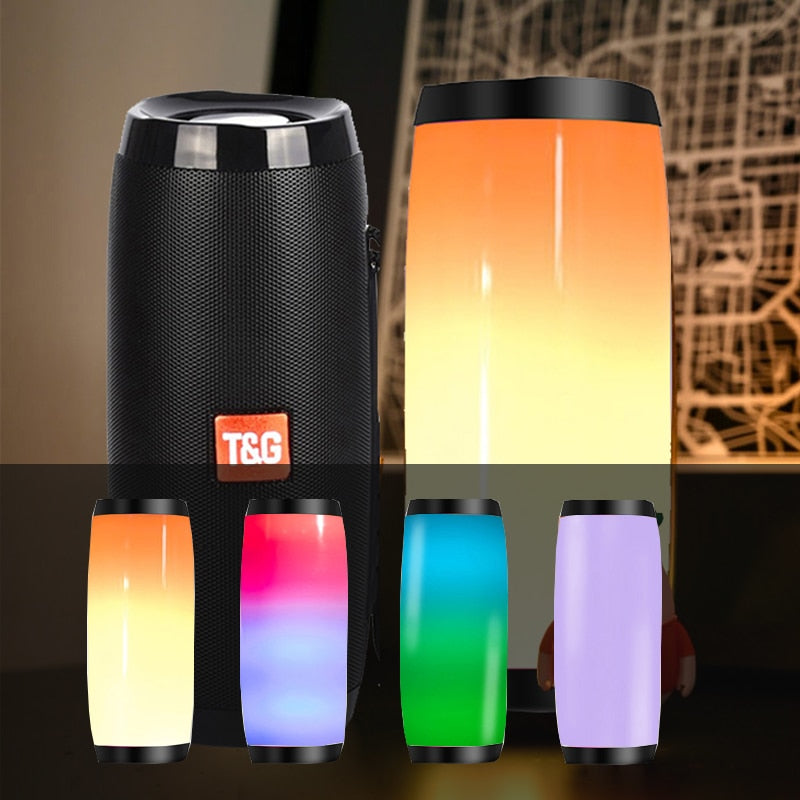 Wireless Speaker Bluetooth-compatible Speaker Microlab Portable Speaker Powerful High Outdoor Bass TF FM Radio with LED Light.