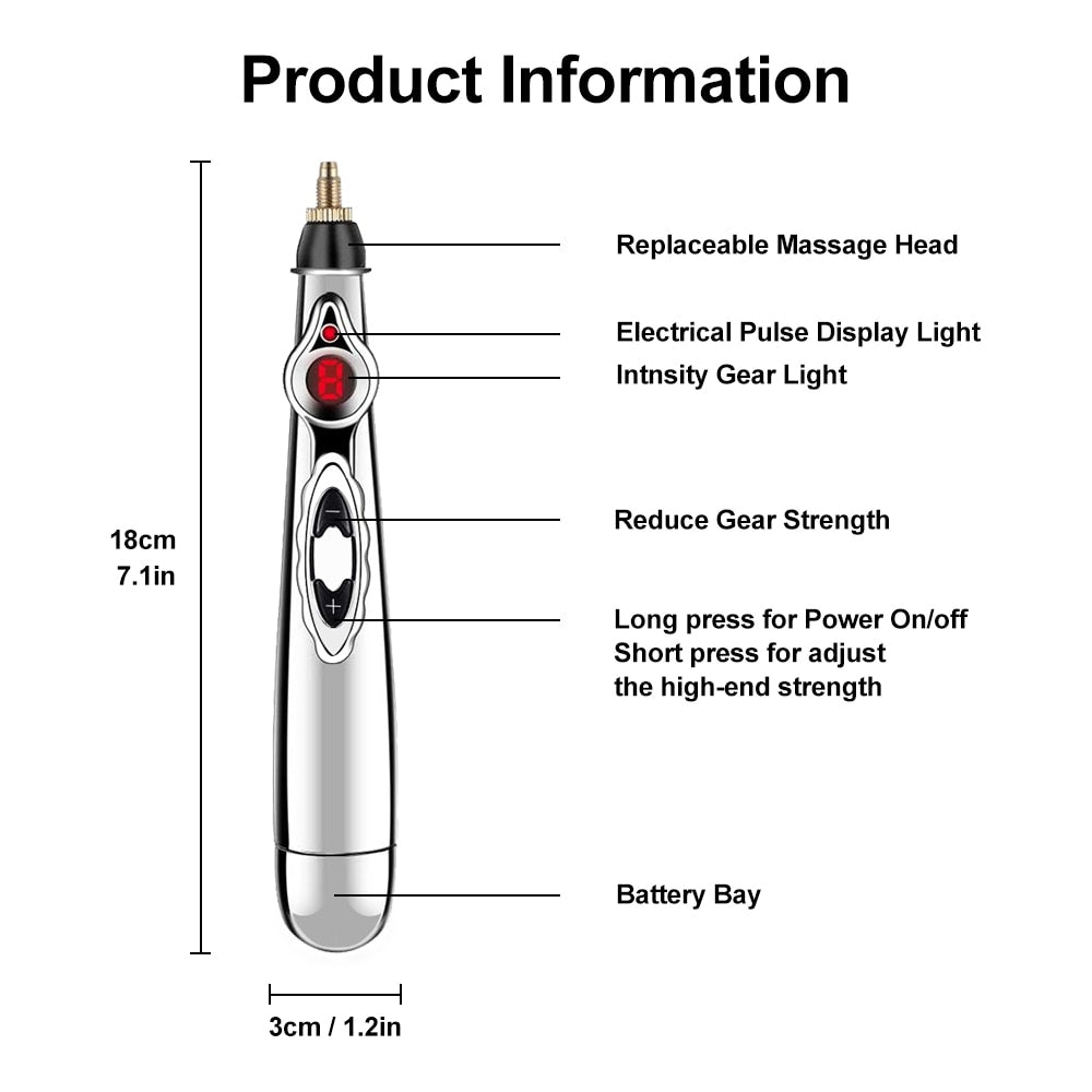 Electronic Acupuncture Pen Electric Meridians Laser Therapy Heal Massage Pen Meridian Energy Pen Relief Pain Tools Health Care.