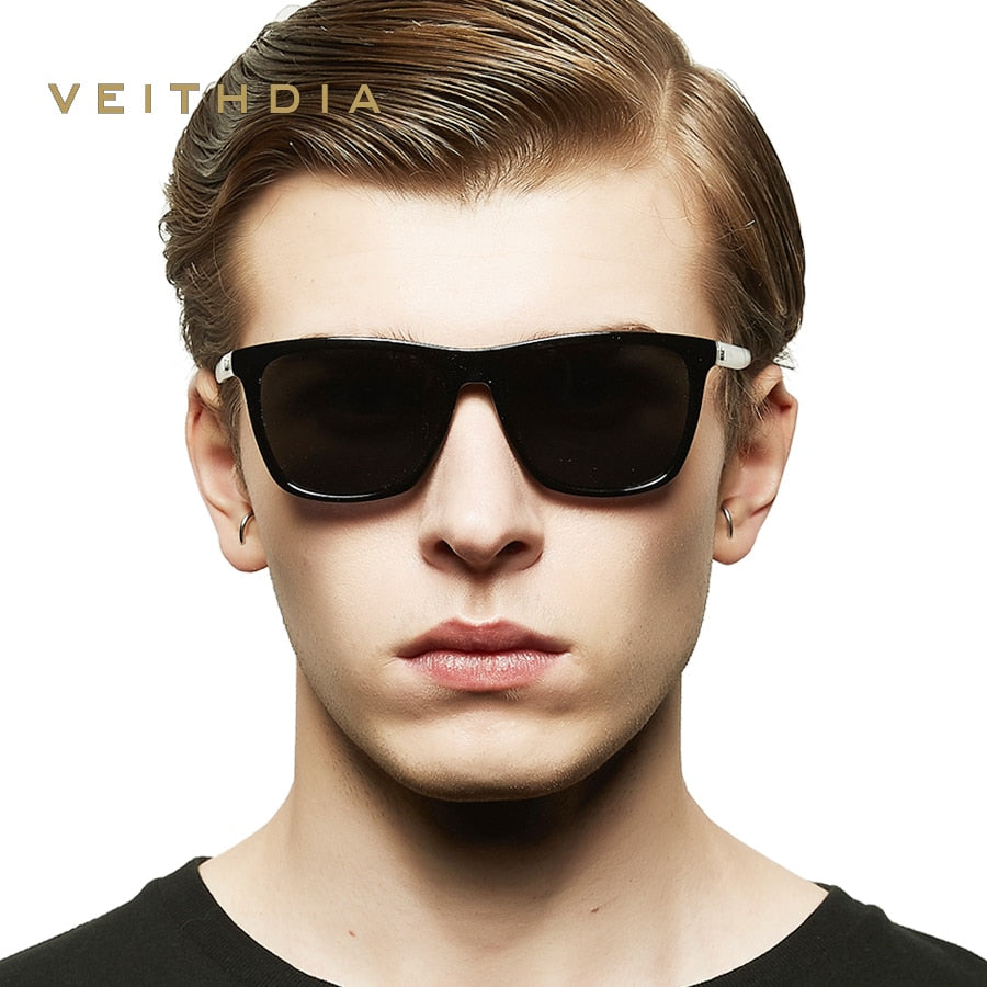 VEITHDIA Brand Unisex Retro Aluminum+TR90 Square Polarized Sunglasses Lens Vintage Eyewear Accessories Sun Glasses For Men/Women.