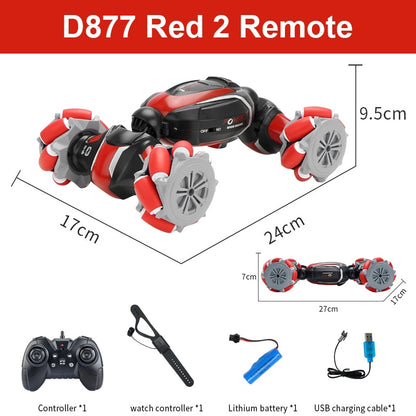 D876 1:16 4WD RC Car Radio Gesture Induction Music Light Twist High Speed Stunt Remote Control off Road Drift Vehicle Car Model.