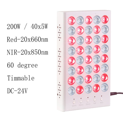 New 200W 660nm Red Light Therapy Panel 850nm Near-infrared LED Therapy Light Device for Skin Pain Relief / Red LED Lights.