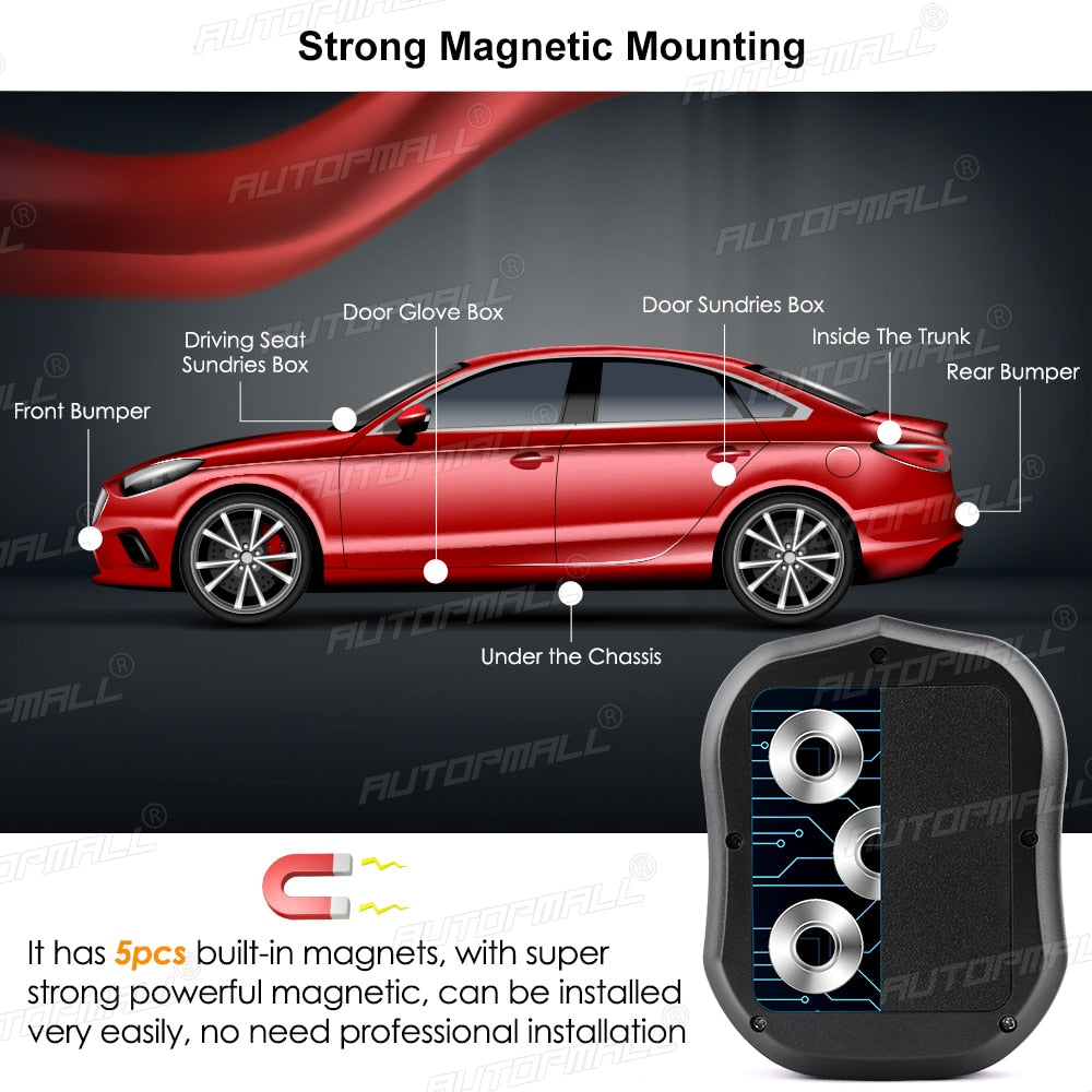 AUTOPMALL Car GPS Tracker 4G TKSTAR TK905 B 10000mAh  Magnetico 4G GPS Tracker Car Waterproof Shake Alarm Free APP.