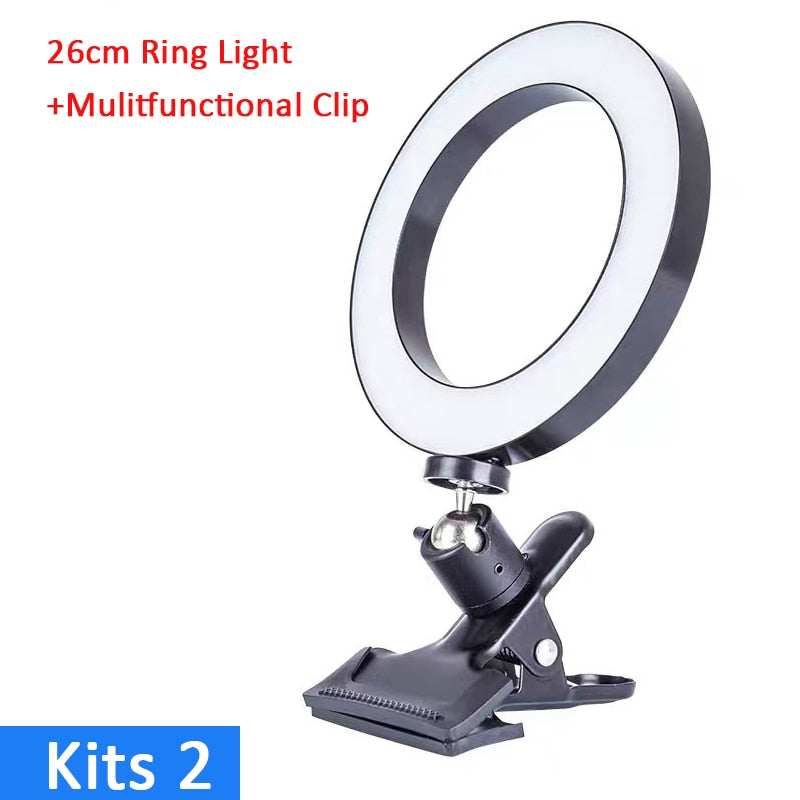 26cm/16cm Protable Led Selfie Ring Light For Youtube Live Streaming Studio Video Dimmable Photography Lighting With USB Cable.