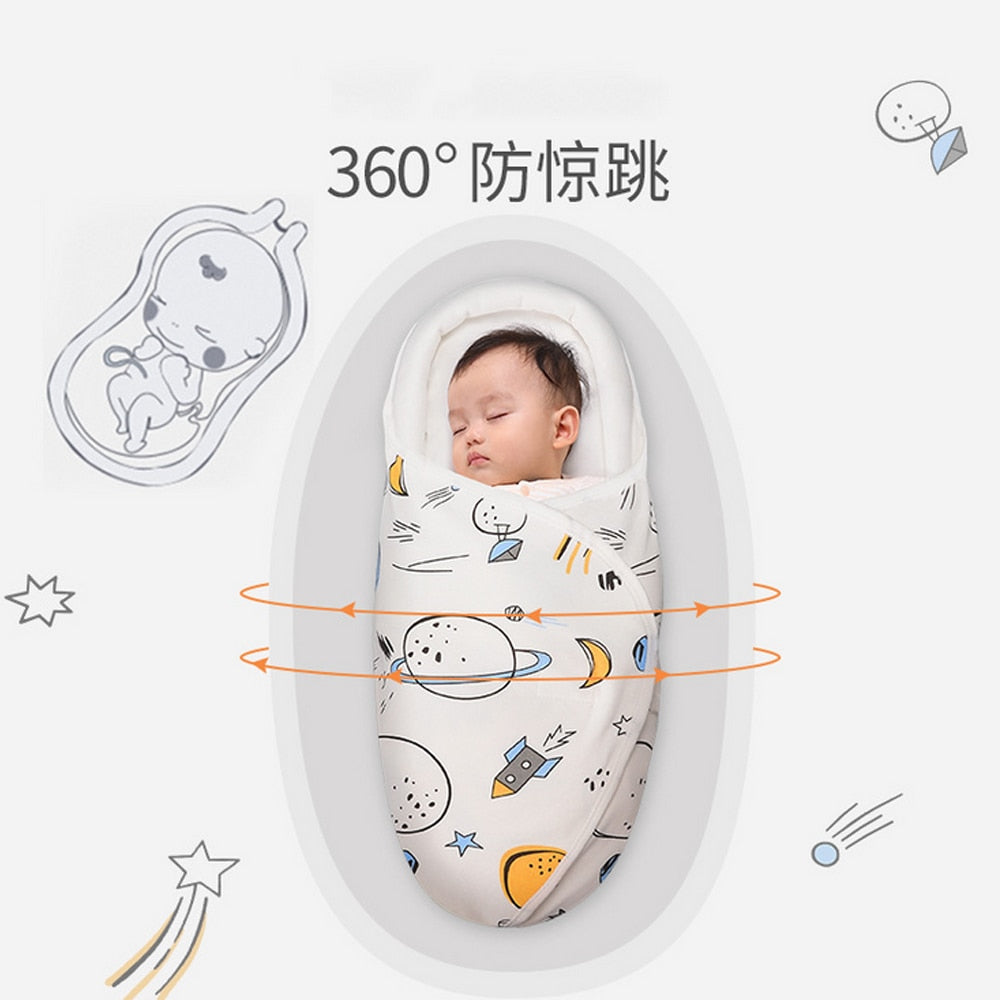 Newborn Baby Sleeping Bag Ultra-Soft Thick Warm Blanket Pure Cotton Cocoon Infant Boys Girls Clothes Nursery Wrap Swaddle 0-6M