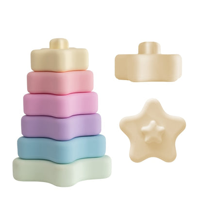 Silicone Baby Teether Building Block Montessori Toys  Educational Shapes Wooden Toys For Kids Educational Games Educational Toys
