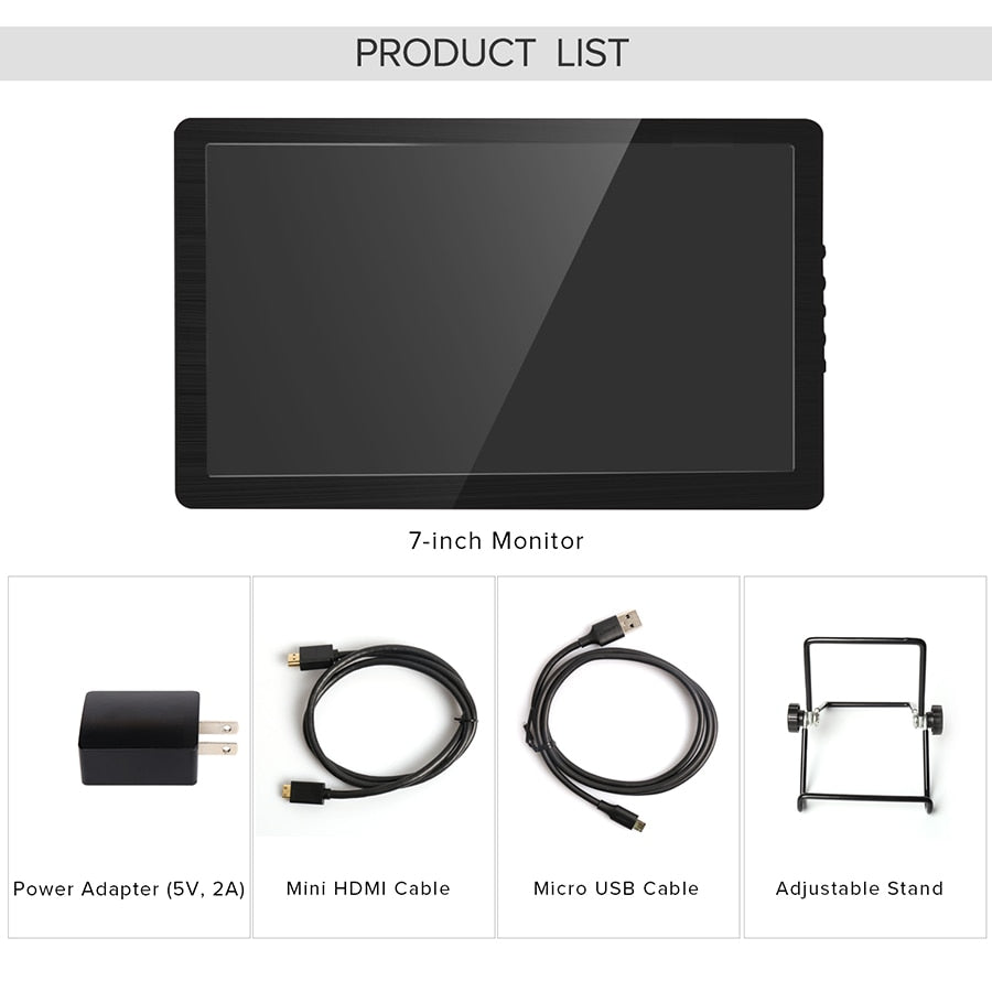 UPERFECT Portable Monitor7.0inch IPS Display With USB HDMI Input Slim Lightness For Laptop Smartphone Switch PS4 Xbox Game
