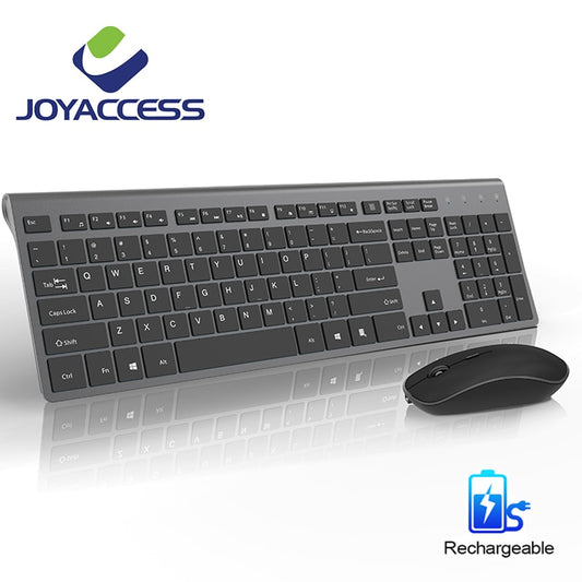 French Wireless Keyboard Mouse Set Rechargeable Mouse 2400DPI German/English/Italian/Spanish Keyboard Silent mouse for Laptop PC