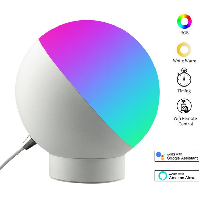 WiFi Remote Control Bedside Lamp,Desk Smart Light,Smartphone Control, Tuya Smart life APP Compatible With Alexa and Google Home.