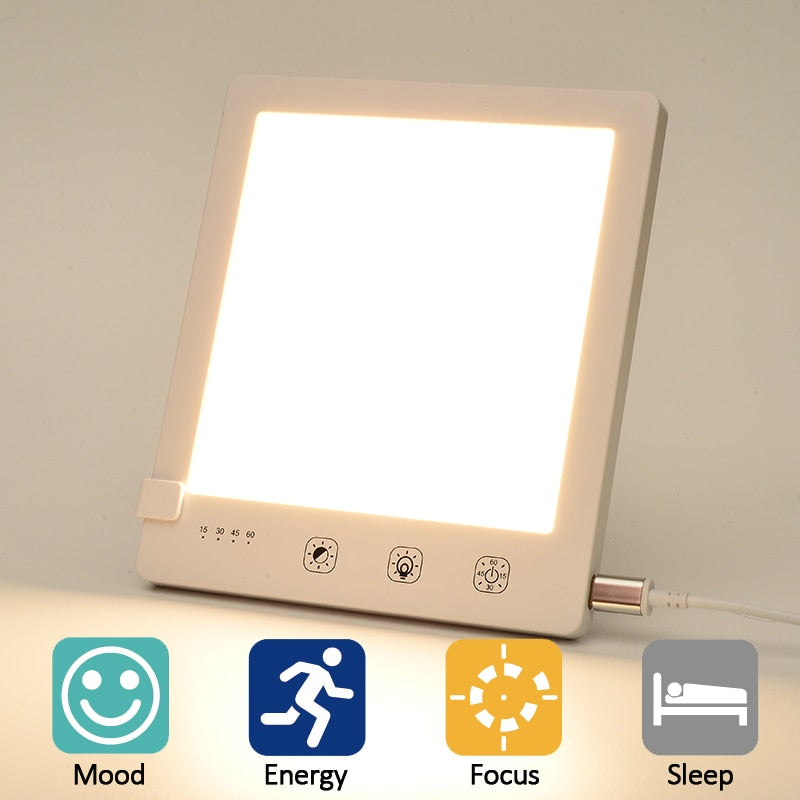 Sad Lamp Stepless Dimming Phototherapy Bionic Solar Light Touch Therapy Light Lamp Depression Anti-fatigue Lamp