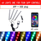 12 LED Car Interior Floor foot Lamp AUTO Decoration Light With USB Multiple Modes Car Styling Atmosphere RGB Neon Lamp Strips.