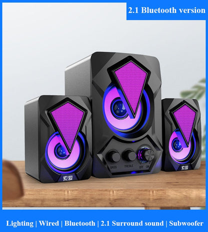 USB Wired Computer Speakers bluetooth speaker column Subwoofer Audio Speaker Multimedia Loudspeaker  for Laptop Desktop Phone.