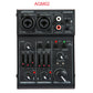 ammoon Digital Audio Mixer professional Mixing Console Mini 4-Channel 2-band EQ Built-in 48V Phantom Power 5V USB Powered mixer