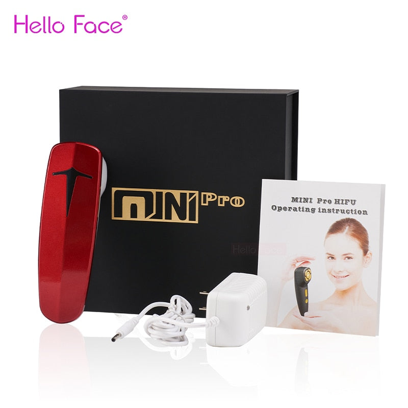 Hello Face MINI HIFU PRO RF Machine Radio Frequency 2M Face Lifting Device Ultrasonic Home Use Portable Facial Wrinkle Removal.