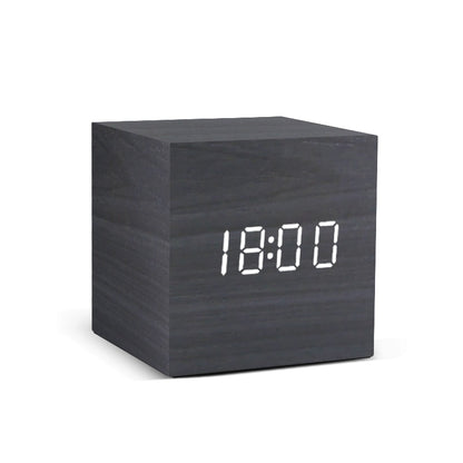 Alarm Clock LED Wooden Watch Table Voice Control Digital Wood Despertador USB/AAA Powered Electronic Desktop Clocks.