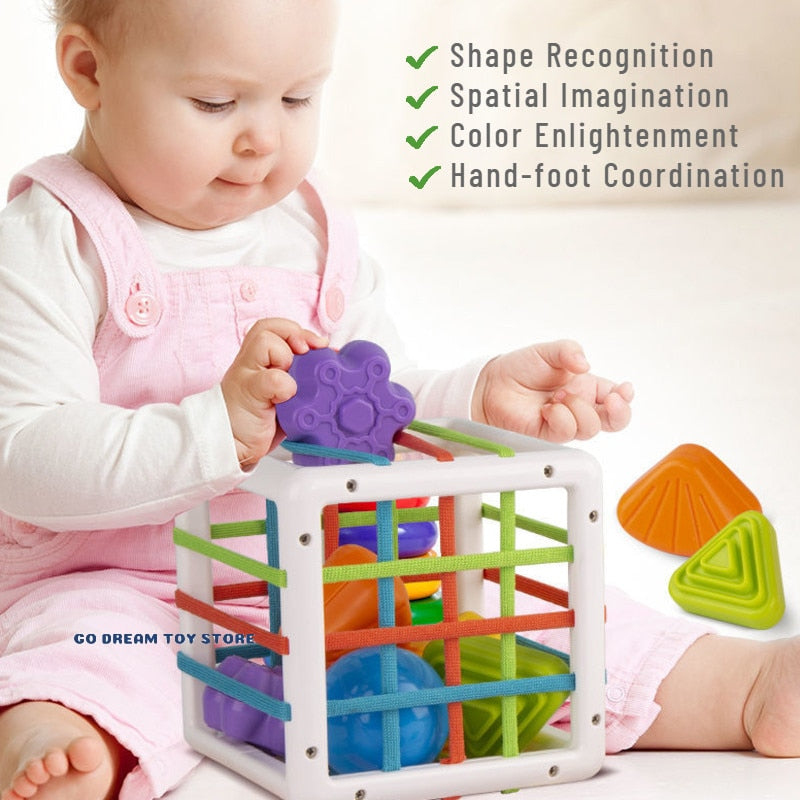 New Colorful Shape Blocks Sorting Game Baby Montessori Learning Educational Toys For Children Bebe Birth Inny 0 12 Months Gift