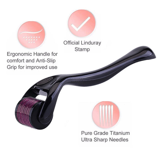 Micro Needle 540 Roller Derma Roller  Dermaroller Titanium Hair Regrowth Beard Growth Anti Hair Loss Treatment Thinning Receding.