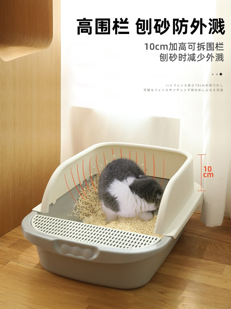 Large cat litter box anti-splashing full semi-closed cat toilet deodorant cat small cat deodorant feces basin sand basin