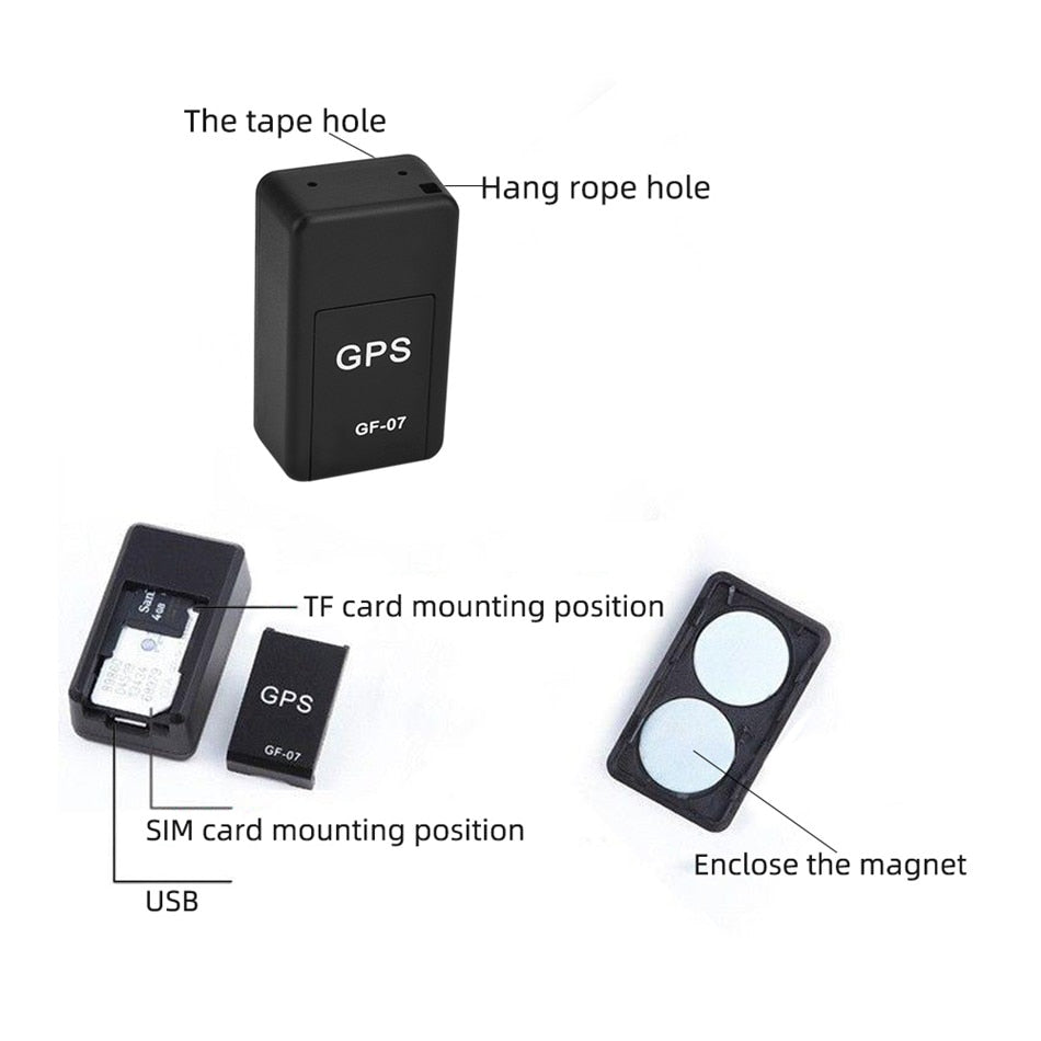 Mini GPS Pet Tracker Car GPS Location Tracker Vehicle Car Anti-theft Child Anti-Lost Recording Tracking Device Location Trackers.