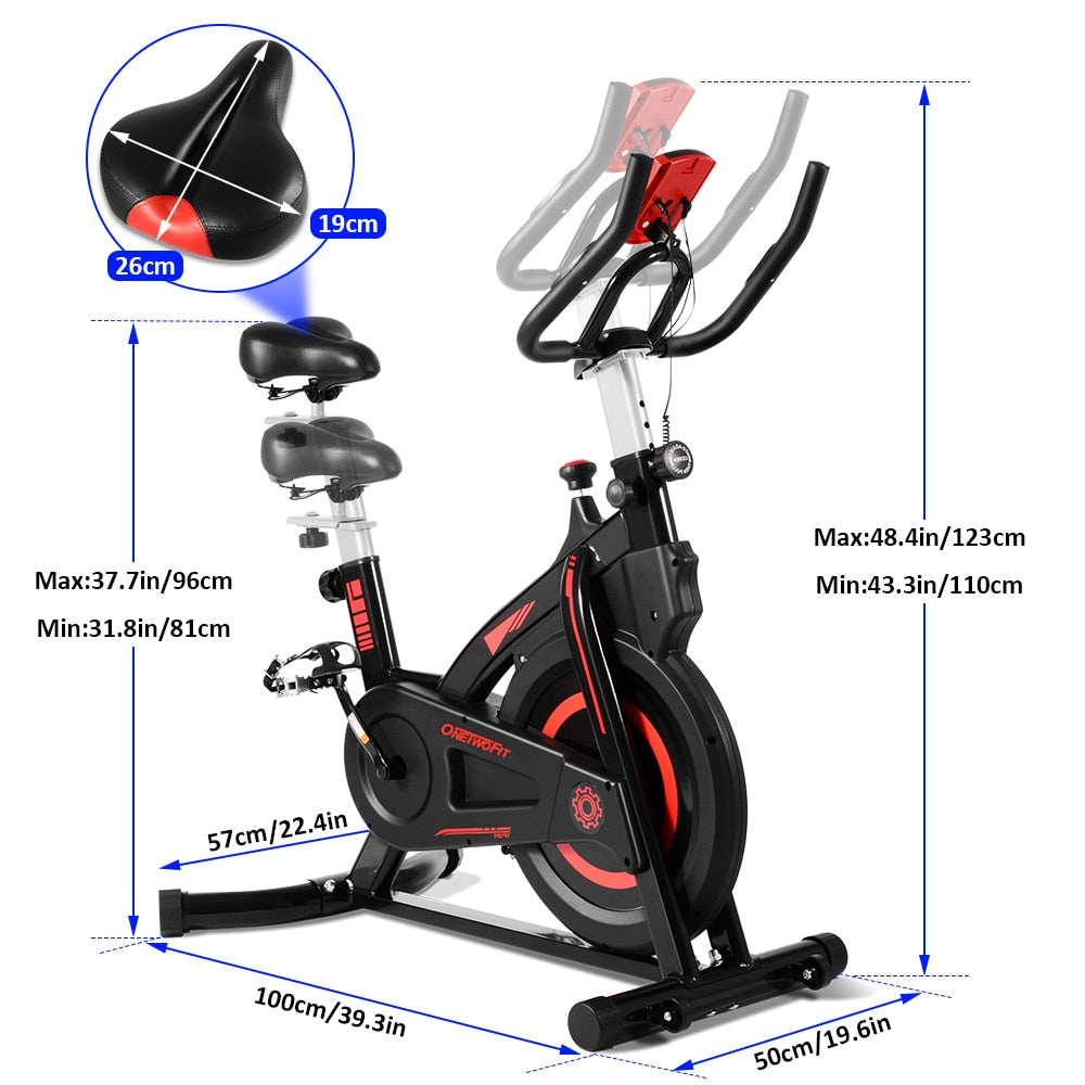ONETWOFIT 127kg Load Static Bicycle Bike Apartment Spinning Bike Gym Stationary Exercise Bike Fitness Equipment for Home Trainer