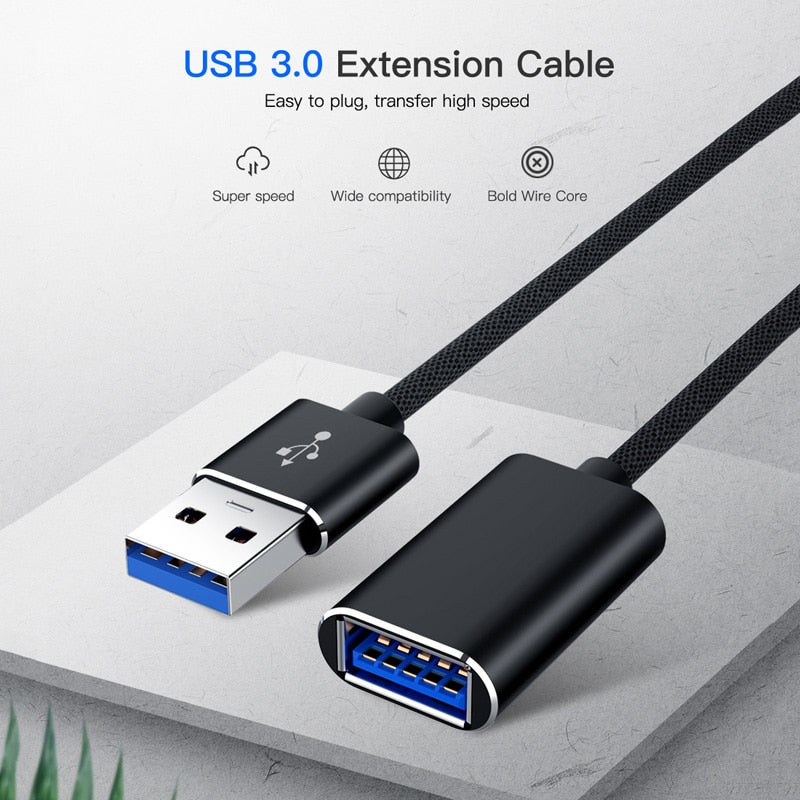 USB3.0 Extension Cable USB 3.0 Male to Female Extension Data Sync Cord Cable Extend Connector Cable for Laptop PC Gamer Mouse 3m