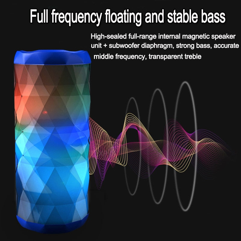 Portable bluetooth speaker tg167 bass color cool polygonal design waterproof wireless speaker, high-definition noise reduction,.