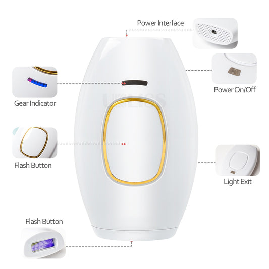 Electric Epilator For Women's Shaver Permanent IPL Hair Removal 600000 Flash Hair Removal Photoepilator Painless Home Use Device.