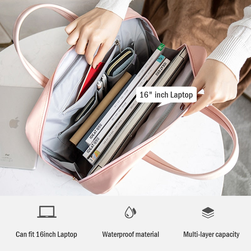 Fashion Women&#39;s Notebook Briefcase For 13.3 15 16 Inch Laptop Crossbody Bag Shoulder Bags Business Travel Office Ladies Handbags.