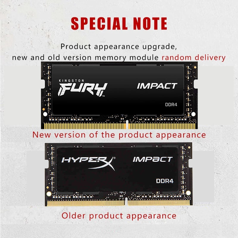 Original Kingston HyperX Impact 8GB 16GB DDR4 2666MHz Laptop RAM Memory CL15 SODIMM 1.2V 260-Pin notebook Internal Memory 32G.