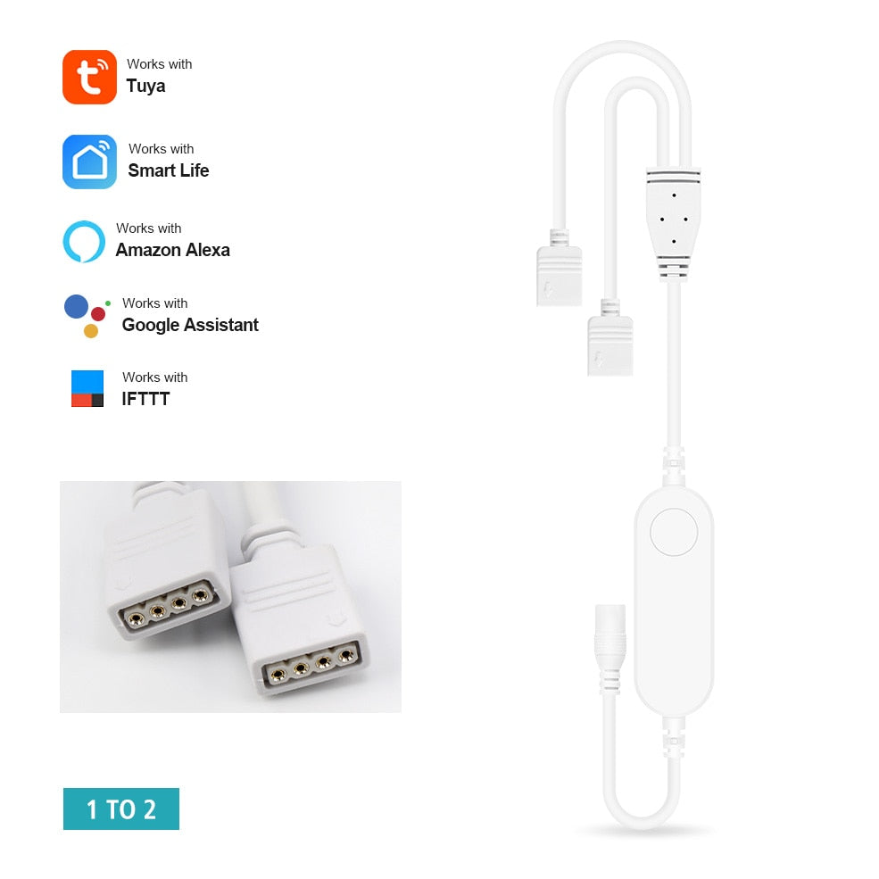 Tuya Smart Life LED Strip Light Contoller Wifi Remote Control USB 5V DC12V-24V RGB Led Controller Work With Alexa  Echo Google.