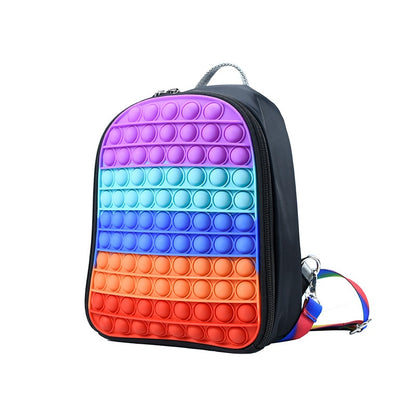 New Backpack Pop Silicone Push Bubble Backpack Student Bag Sensory Anti-stress Pops Boy Girl Backpack Children Relax Fidget Toys.