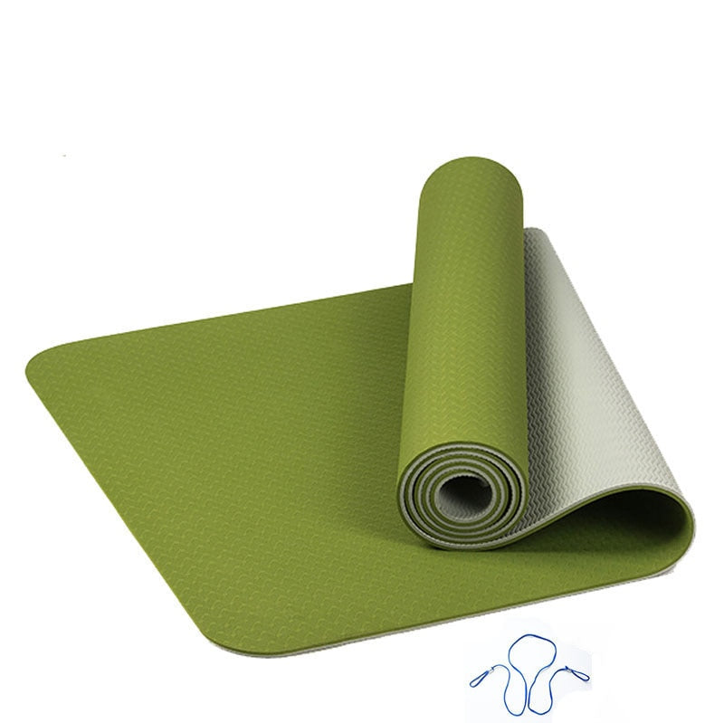 6MM TPE Yoga Mat Anti Slip Sports Fitness Exercise Pilates Gym Colchonete For Beginners