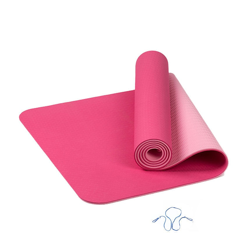 6MM TPE Yoga Mat Anti Slip Sports Fitness Exercise Pilates Gym Colchonete For Beginners