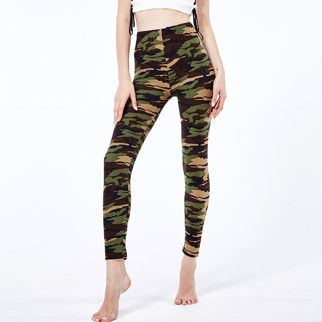 2022 Camouflage Printing Elasticity Leggings Fitness Pant Legins Casual Legging For Women